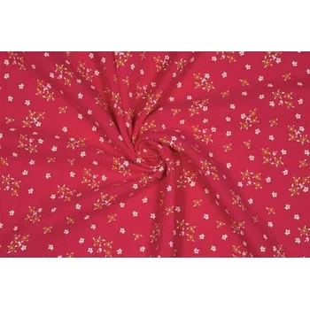 Dvojitá gázovina mušelín, květinový vzor Maia, organická bavlna, růžová, sartor.cz