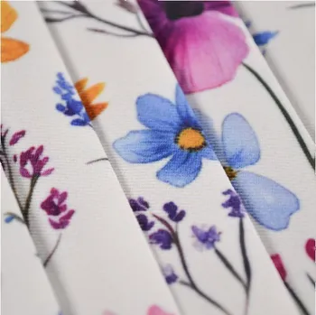 Plisovaná látka gabardén light luční květiny Fami