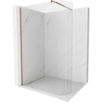 Mexen Kioto-R Zaoblená sprchová stěna Walk-in 80 x 200 cm, transparentní 8 mm, růžové zlato - 800-080-101-60-06 Sprchové stěny