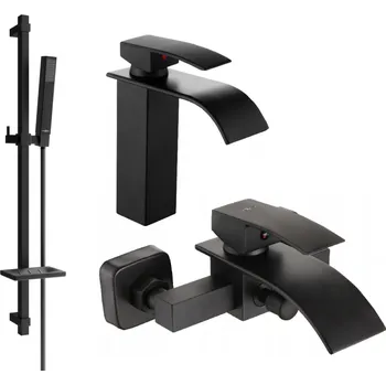 Vodovodní baterie Mexen Aries DQ77 sada vanová, černá - 744803DQ77-70 Bateriové soupravy