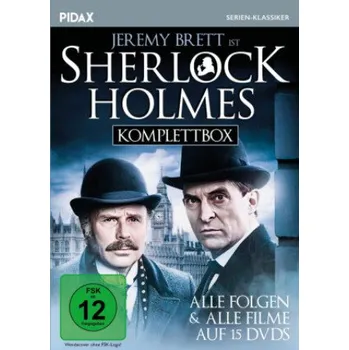DVD film Sherlock Holmes - Komplettbox, 12 DVD: Großbritannien – Alan Grint,Jeremy Brett,David Burke,Edward Hardwicke (DE)