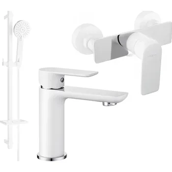 Vodovodní baterie Mexen Alfa DQ40 sprchová sada, bílá/chrom - 745704DQ40-02 Bateriové soupravy