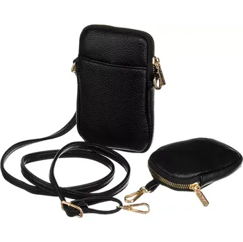 Kabelka Dámská kabelka - peněženka F19 (Dámská malá kabelka na telefon + malá peněženka v černém provedení)