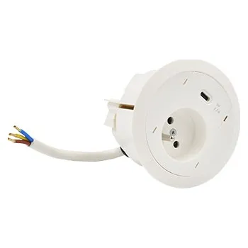 Elektrická zásuvka Zásuvka nábytková stolní 1x250V + USB C nabíječka bílá Simon480