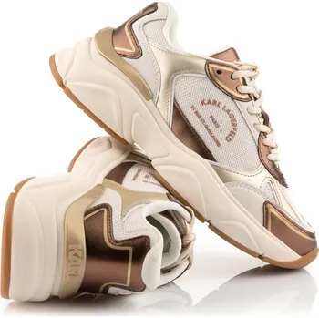 Dámská móda TENISKY KARL LAGERFELD KOMET MAISON KARL METALMIX GOLD LTHR & TEXT W/BRZ
