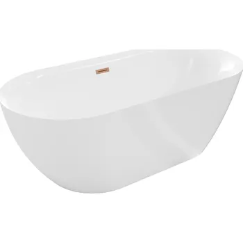 Vana Mexen Roxy volně stojící vana 170 x 80 cm, bílá, přepad kartáčovaná měď - 51201708000-65 Volně stojící vany