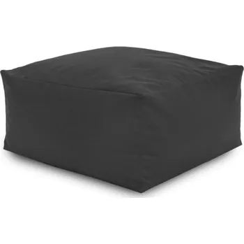 Taburet Plyšová taburetka kostka šedá