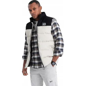 Pánská vesta Ombre pánská vesta V36 béžová, velikost S/M