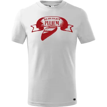Chlapecké tričko Dětské vodácké tričko s potiskem Po.Do.Za.Pře plujem Velikost: 158 cm/12 let, Barva: Bílá