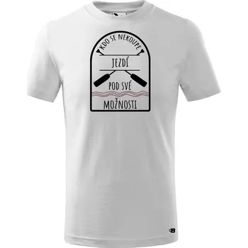 Chlapecké tričko Dětské vodácké tričko s potiskem Pod své možnosti Velikost: 158 cm/12 let, Barva: Bílá