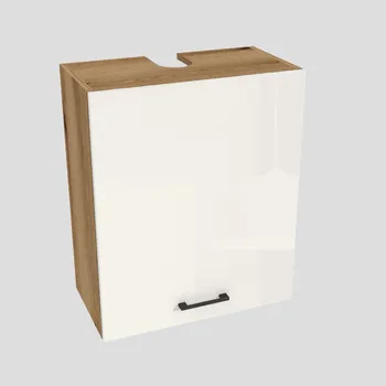 Kuchyňská skříňka Horní kuchyňská skříňka nad digestoř 60/72 CAPRI Dub Evoke, čelo Bílý Akryl Lesk