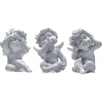 Andílek Figurka ANDĚLÍČCI 3 ks andílek dekorace bílý sedící