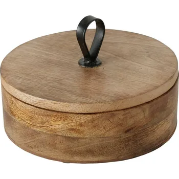 Kuchyňský dřez Boltze Kulatá krabička Kabir, mangové dřevo 19 cm