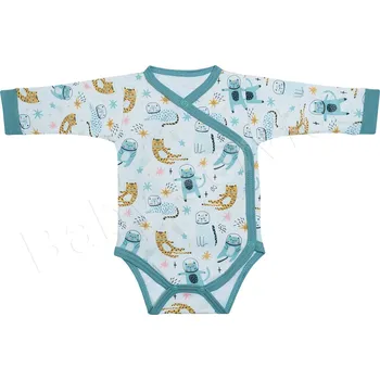 Kojenecký body Body dlouhý rukáv zavinovací Kočky Baby Service modré velikost 56