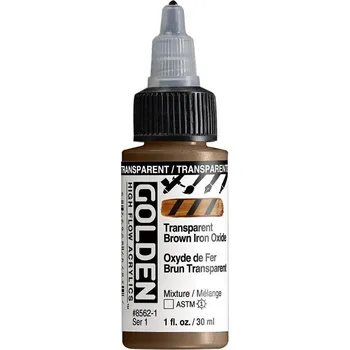 Vodová barva Golden Artist Colors High Flow Akrylová barva Transparent Brown Iron Oxide 30 ml 1 ks