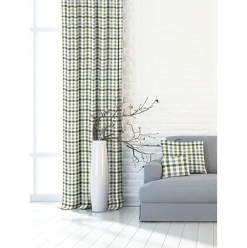 Závěs Dekorační látka nebo závěs, Dakar Káro 150 cm, zelený