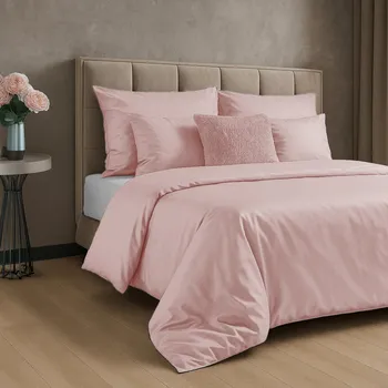 Povlečení 220x200 cm z hladkého bavlněného saténu, pudrově růžová barva DINA Diva Line