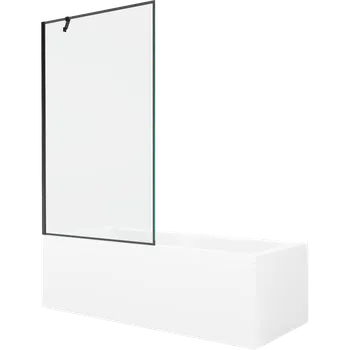 Vana Mexen Cubik obdélníková vana 160 x 70 cm s krytem a 1-křídlovou zástěnou 100 cm, černý vzor - 550316070X9510007070 Vany se zástěnou