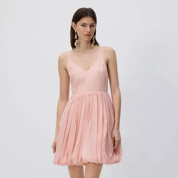 Dámské šaty Reserved - Balonové šaty z lyocellu - polární růžová - 078GP-35X - 078GP-35X-S