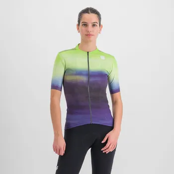 cyklistický dres SPORTFUL Cyklistický dres s krátkým rukávem - FLOW SUPERGIARA - světle zelená/fialová S