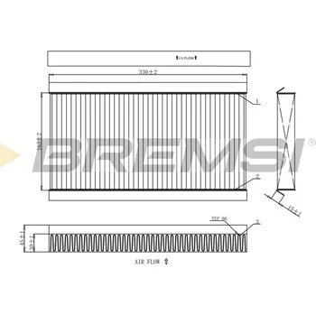 Kabinový filtr Filtr vzduchu v interiéru BREMSI FC0090