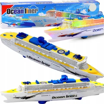 autíčko LOĎ PRO CESTUJÍCÍ VÝLETNÍK TRAJEKT LINEÁŘ SVĚTLA ZVUK Queen 2 Ocean