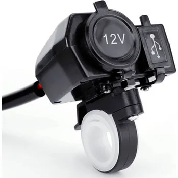ZÁSUVKA ZAPALOVAČE 12V USB 5V MOTOCYKL ČTYŘKOLKA NABÍJEČKA
