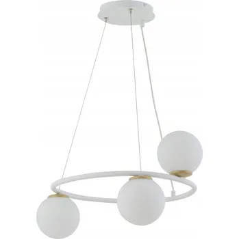 Sigma GAMA KOŁO 3 bílá zlatá závěsná lampa Skleněné stínidlo závěsné svítidlo