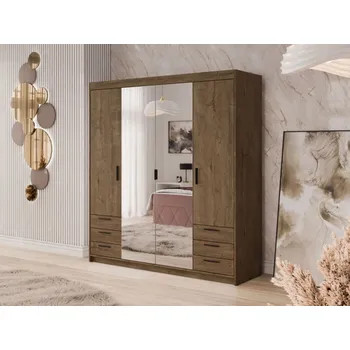 Nábytek Zrcadlová skříň Melen 4D6S, Barva: dub lefkas MIRJAN 5903211403699