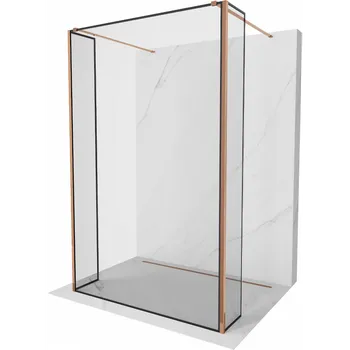 Mexen Kioto samostatně stojící sprchová stěna 130 x 30 x 30 cm, černý rám, růžové zlato - 800-130-030-222-60-70-030 Sprchové stěny