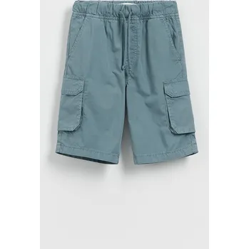 Reserved - Bavlněné cargo kraťasy - ocelově modrá - 249EA-95X - 249EA-95X-164