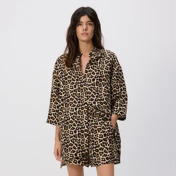 Dámské kraťasy Reserved - Vzorované šortky s lnem - vícebarevná - 720AC-MLC - 720AC-MLC-XS