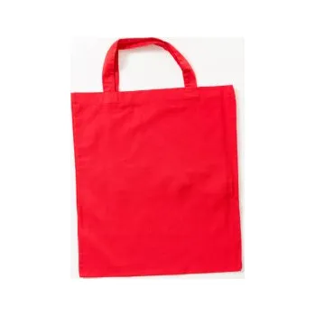 Bavlněná taška barevná krátká držadla, Červená