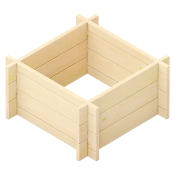 Vyvýšený záhon Vysoký záhon Multibox, dřevo, 59 × 59 × 29,5 cm, přírodní RMU-0590X0590X295