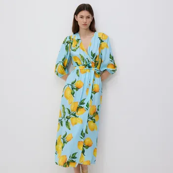 Dámské šaty Reserved - Překládané midi šaty - vícebarevná - 082GP-MLC - 082GP-MLC-L