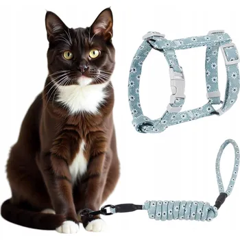 Vodítko pro psa MODRÝ SET NASTAVITELNÝCH POPRUHŮ A VODÍTKO PRO KOČKY MALÉHO PSA VELIKOST M