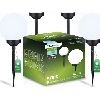 Venkovní osvětlení 4x Solární Zahradní Lampa LED zapichovací zemní dekorativní koule hrot 25 cm