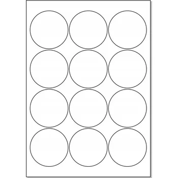 Speciální papír Samolepky Fi 60 Etikety A4 samolepky Bílé LESKLÉ / 10