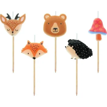 Lesní zvířátka svíčky, 5 ks