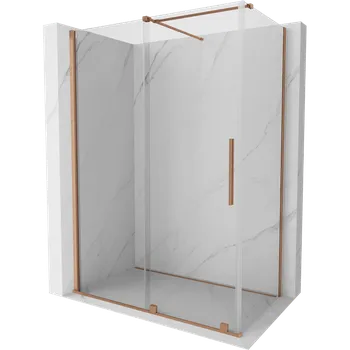 Mexen Velar posuvná sprchová kabina 150 x 80 cm, transparentní, kartáčovaná měď - 871-150-080-01-65 Sprchové kouty