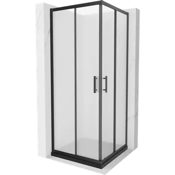 Mexen Rio čtvercový sprchový kout 90 x 90 cm, mražené sklo, černý + plochá sprchová vanička, černá - 860-090-090-70-30-4070B Sprchové kouty s vaničkou