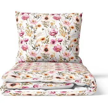Bavlněné povlečení premium satén letní květiny Romantika