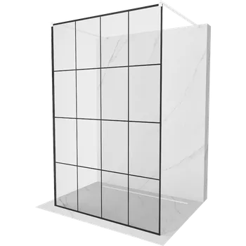 Mexen Kioto volně stojící sprchová stěna 150 x 200 cm, černá mřížka 8 mm, bílá - 800-150-002-20-77 Sprchové stěny