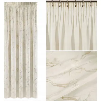 Obraz Béžová sametová Závěs na pásce 140x270 zlatá