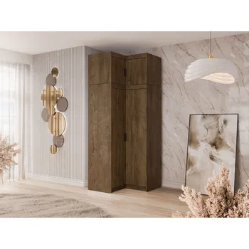 Rohová šatní skříň Melen 2D + nástavec, Barva: dub lefkas MIRJAN 5903211403842