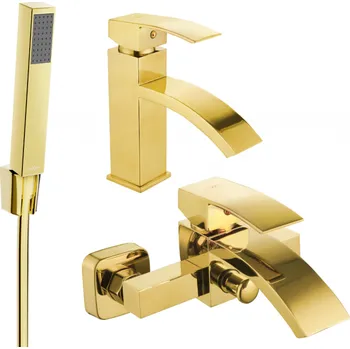 Vodovodní baterie Mexen Libra R77 Sada vany, zlatá - 745103R77-50 Bateriové soupravy