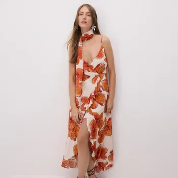 Dámské šaty Reserved - Vzorované šaty s šerpou - vícebarevná - 147FK-MLC - 147FK-MLC-M