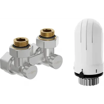 Radiátor Mexen G03 dvoutrubková termostatická sada DN50, úhlová 1/2"x16 mm, nikl - W911-016-938-01 Připojovací sady