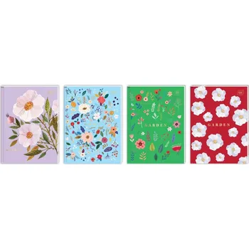 Zápisník Interdruk Zápisník, záznamová kniha A4 96l čvereček Garden