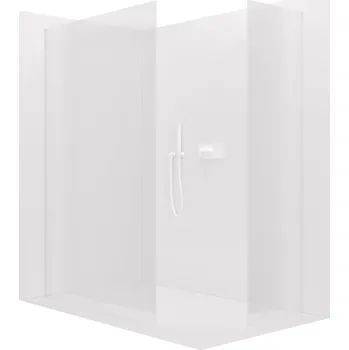 CERANO - Sprchová zástěna Walk-in Crystal T L/P - 8 mm - bezvzpěrový systém - bílá matná, rýhované sklo - 100x50x200 cm